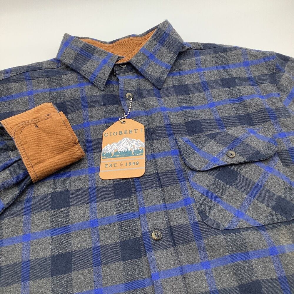 Gioberti Mens Long Sleeve Button Up‎ Flannel Shirt Size Small NWT